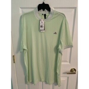 Adidas Polo Shirt Mens 2XL Neon Green Yellow Crystal Jade Short Sleeve Polyester